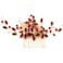 BETITETO Red Crystal Bridal Hair Piece with Comb Gold Vine Flower Hair Accessories for Wedding Women Girls (Gold,Red)