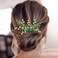 BETITETO Crystal Flower Hair Comb Bridal Wedding Rhinestone Hair Pin Piece for Women Girls (Green)