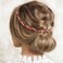 BETITETO Bridal Crystal Headband Wedding Rhinestone Gold Metal Hair Vine Pieces Accessories for Women and Girls (Red)