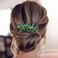 BETITETO Bridal Crystal Hair Piece Rhinestone Wedding Small Hair Comb Accessories for Women Girls (Emerald Green)