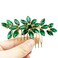 BETITETO Bridal Crystal Hair Piece Rhinestone Wedding Small Hair Comb Accessories for Women Girls (Emerald Green)