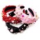 BETITETO Knotted Headbands for Women 3pcs Pink Beaded Pearls Rhinestone Crystal Wide Hair Bands Hoops Accessories Gifts For Her (Black+Pink+Red)