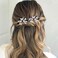 BETITETO Small Crystal Hair Accessories 2 Pieces Black White Rhinestone Silver Hair Comb Pins Pieces for Wedding Party