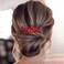 BETITETO Bridal Crystal Hair Accessories Small Wedding Gold Hair Piece with Comb for Women Girls (Red)