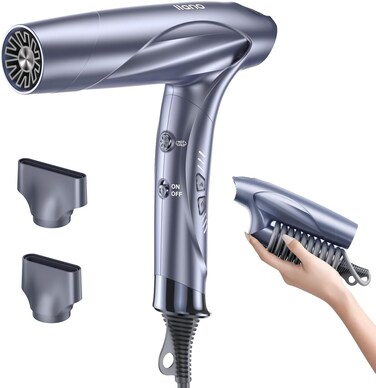 Brushless Motor Ionic Hair Dryer, Light-Weight Travel Folding Blow Dryer, Llano Professional Salon Fast Drying Hairdryer with Hair Care Ions, 100time/S Heat Sensor Hair Anti-Scald, Hot&amp;Cold Cycles