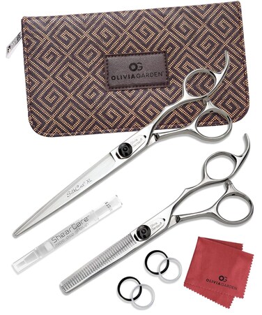 Olivia Garden SilkCut Professional Shear &amp; Thinner Case - Razor Sharp Blade, Ergonomic Handle