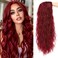 GOWIT Red Wigs for Women 30 Inch Long Wavy Wig Glueless Middle Part Curly Wavy Wigs Natural Looking Heat Resistant Synthetic Wig for Halloween Christmas Daily Cosplay Party Use