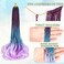 French Curl Crochet Braids for Black Women-18 Inches 8 Packs Goddess Box Braids,3 Tone Ombre Purple to Blue to Pink, Pre Looped Braided Synthetic Hair Extensions(18"-8 Packs, Purple-Blue-Pink)