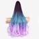 French Curl Crochet Braids for Black Women-18 Inches 8 Packs Goddess Box Braids,3 Tone Ombre Purple to Blue to Pink, Pre Looped Braided Synthetic Hair Extensions(18"-8 Packs, Purple-Blue-Pink)