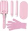 Mermade Hair 3 in 1 Style Wand - Hair Waver 3 Barrel, Curling Iron 1 1/4 Inch, 1 Inch Curling Iron, Ceramic Barrel Waver &amp; Curler w/Heat Glove, Matt, &amp; Interchangeable Handle - Pink