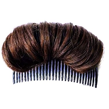 1Pc Dark Brown Hair Bun Invisible False Hair Clip, Hair Base Bump Fluffy Hair Pad Styling Insert Tool Volume Fluffy Princess Styling Increased Hair Pad Hair Bun and Crown Shapers for Women Girls