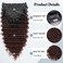 MEEPO Wine red Curly Clip In Hair Extension For Black Women Natural Thick Deep Wave Hair Extension Clips Synthetic Long 24 inch hair extensions clip in Hairpiece(Deep Wave,T1B/33(Pack of 7)
