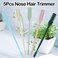 Hendiy 5Pieces Nose Hair Trimmer, 2-in-1 Nose Hair Trimmer for Men Women Manual 360&deg; Rotating Nasal Hair Cutter, Double Sided Nose Hair Knife Portable Nose Hair Removal Tool