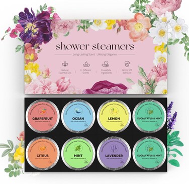 Shower Steamers Aromatherapy 8 Packs Valentines Day Gifts Shower Bombs Relaxation Gifts for Women Coolest Gifts for Women Shower Essentials Ideal Self Care &amp; Stress Relief Gifts