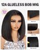 12A Bob Wig Human Hair Glueless Wigs Human Hair Pre Plucked Pre Cut Lace 6x5 HD Closure Wig Straight Short Bob Wigs Bleached Tiny Knots Bob Wig 10 Inch