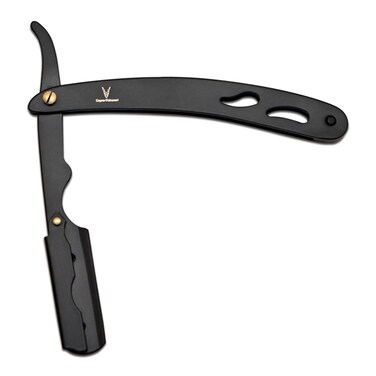 Straight Edge Razor for Close Shaving, High Carbon Stainless Steel Blade, Black Coating, Professional Barber &amp; Home Use