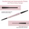 Eyebrow Pencils 2-Pack, Professional Brow Pencil Dual Tips Retractable Waterproof Natural Eye Brows Makeup, Dark Brown