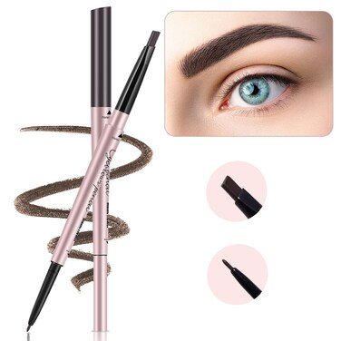 Eyebrow Pencils 2-Pack, Professional Brow Pencil Dual Tips Retractable Waterproof Natural Eye Brows Makeup, Dark Brown