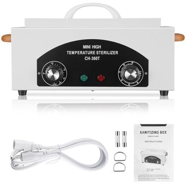 High Temperature Sterilizer Autoclave Machine Nail Tool Sterilizer Dry Heat Sterilizer Machine 300W 1.5L Manicure Pedicure SPA Salon-Tattoo Manicure for Beauty Nail Metal Tools