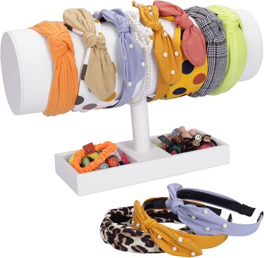 White Leather Headband Holder Organizer Storage Headband Stand Display Baby Headband Organizer for Girls Women