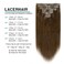 Lacer Hair Extensions Clip In Real Human Hair Extensions 120g 7 Pieces Silky Straight Weft Remy Human Hair Clip in Hair Extensions Chocolate Brown #4 18 Inch