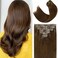 Lacer Hair Extensions Clip In Real Human Hair Extensions 120g 7 Pieces Silky Straight Weft Remy Human Hair Clip in Hair Extensions Chocolate Brown #4 18 Inch