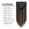 Lacer Hair 14 Inch Full Head Clip in Hair Extensions Human Hair Rooted Dark Brown to Chestnut Brown Highlight Dark Brown Remy Human Hair Extensions Clip ins 120g 7pcs R#2-2/6