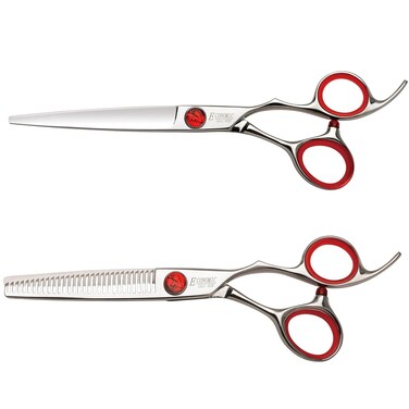 Professional 6.0-inch Shears Cutting &amp;Thinning Scissors Kit Convex Edge Hairdressing Scissors Set 440C Steel Stainless Japanese Process with Free Fine Orange Leather Case