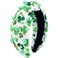 VELSCRUN St. Parik's Day Headband for Women Girls, Green Shamrock Headband Embellished Crystal Rhinestone Knotted Head Band, Irish Holiday Hair Band 02