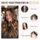 Hair Toppers for Women Long Wavy Lace Hair Toppers Pieces for Women with Thinning Hair Synthetic Hair Pieces Wig Clip In Hair Topper Wiglets with Fringe Bang Add Hair Volume (Dark Brown)
