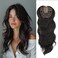 Hair Toppers for Women Long Wavy Lace Hair Toppers Pieces for Women with Thinning Hair Synthetic Hair Pieces Wig Clip In Hair Topper Wiglets with Fringe Bang Add Hair Volume (Dark Brown)