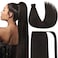 Ve Sunny Brown Clip in Hair Extensions Ponytail Wrap Around Silky Straight 16inch Remy Human Hair Ponytail Extensions Solid Dark Brown Hair Extensions Pony Tail 80g
