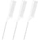 3 Pack Hair Rat Tail Combs Set, Parting Rattail, Teasing Fine Tooth Comb, Metal Hair Pick Detangling, Heat Resistant Carbon Fiber Teasing Comb, and Stainless Steel Pintail(White)