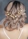 Chargances Bride Gold leaf Hair Pins Handmade leaf Headpiece Weeding Hair Pins for Bride Bridesmaid Bohemia Hair Accessories for Women and Girls(Set of 3)