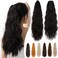 Ponytail Extension 24'' Long Wavy Drawstring Pony Tails Hair Extension Ponytail Dark Brown Synthetic Hairpiece for Women