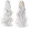 FELENDY Ponytail Extension Claw 18" 20" Curly Wavy Straight Clip in Hairpiece One Piece A Jaw Long Pony Tails for Women Grey Silver