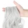 FELENDY Ponytail Extension Claw 18" 20" Curly Wavy Straight Clip in Hairpiece One Piece A Jaw Long Pony Tails for Women Grey Silver