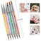 6PCS Nail Art Brushes,Double Ended Nail Liner Brush Dotting Pen Nail Art Point Drill Drawing Tools,Double Ended Nail Art Brushe for DIY Nail Art Designs (Style A)