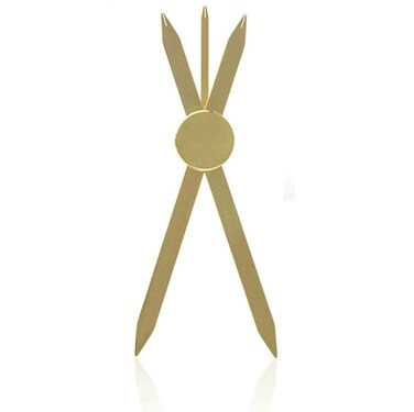 Brow Measuring Tool for Mapping, Stainless Steel Compass Eyebrow Ruler for Microblading Eyeliner Semi Permanent Makeup (Golden)