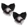 Artibetter Barrette hairnet Women Hair bun Cover net Snood Bowknot Decor Hair Clip 2pcs