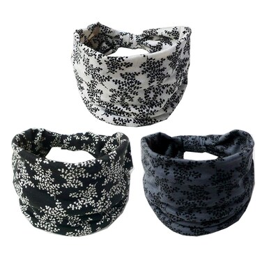 K-Elewon 3 Pack Women Wide Elastic Head Wrap Headband Twisted Hair Band (3 Pack(A11))