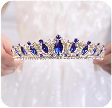 JWICOS Crystal Tiara with Comb for Women Queen Crown Wedding Bridal Party
