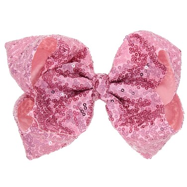 Hair Accessories: 8 Inches Sequins Large Alligator Barrettes for Women, Teens, and Kids (Pink)