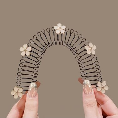 Stretchable Invisible Flower Hair Clip, U Shape Hair Finishing Fixer Comb - Hair Styling Tools, Hair Accessories