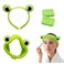 Cute Frog Headband,Spa Headband and Wrist Bands,Skincare Headbands, Makeup Headband,Frog Elastic Face Wash Sets for Girls and Women