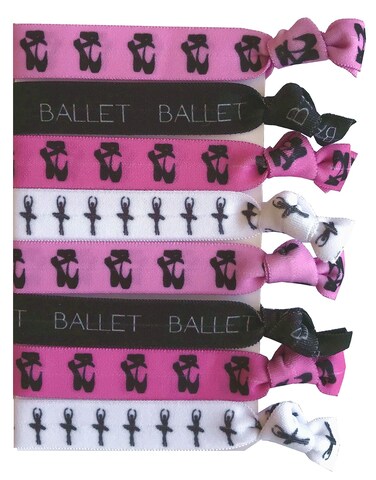 8 Piece Ballet Gift Hair Elastics - Dance Gifts for Girls, Dancer Gifts, Ballet Gifts, Ballet Gifts for Girls, Dance Accessories for Dancers, Girls, Dance Teachers and Classes, Accessories for Dancers