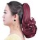 Burgundy Ponytail Extensions Fake Claw Clip Ponytails Synthetic Dark Red 12" Wavy 3.8 OZ Curly Hairpieces Women Wig Yaki Fluffy&not; Tangled