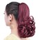 Burgundy Ponytail Extensions Fake Claw Clip Ponytails Synthetic Dark Red 12" Wavy 3.8 OZ Curly Hairpieces Women Wig Yaki Fluffy&not; Tangled