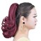 Burgundy Ponytail Extensions Fake Claw Clip Ponytails Synthetic Dark Red 12" Wavy 3.8 OZ Curly Hairpieces Women Wig Yaki Fluffy&not; Tangled