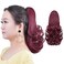 Burgundy Ponytail Extensions Fake Claw Clip Ponytails Synthetic Dark Red 12" Wavy 3.8 OZ Curly Hairpieces Women Wig Yaki Fluffy&not; Tangled